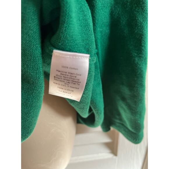 Talbots 100% cotton v neck tunic length sweater w buttons M Excellent‎ Green - Picture 3 of 6